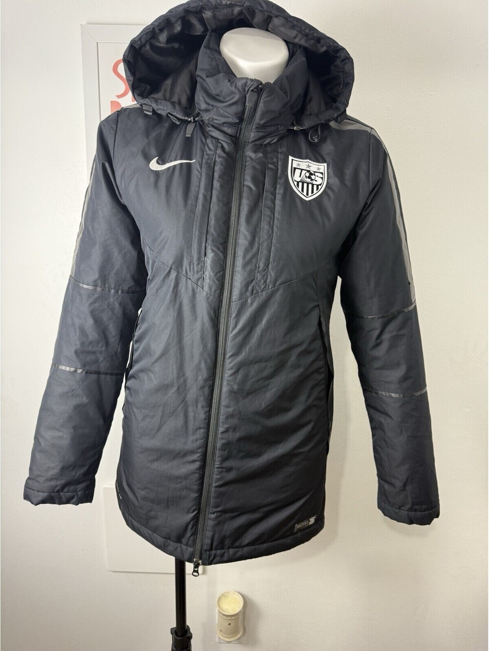 Nike Womens MEDIUM S Team USA SOCCER Full Zip Jacket Storm Fit Black